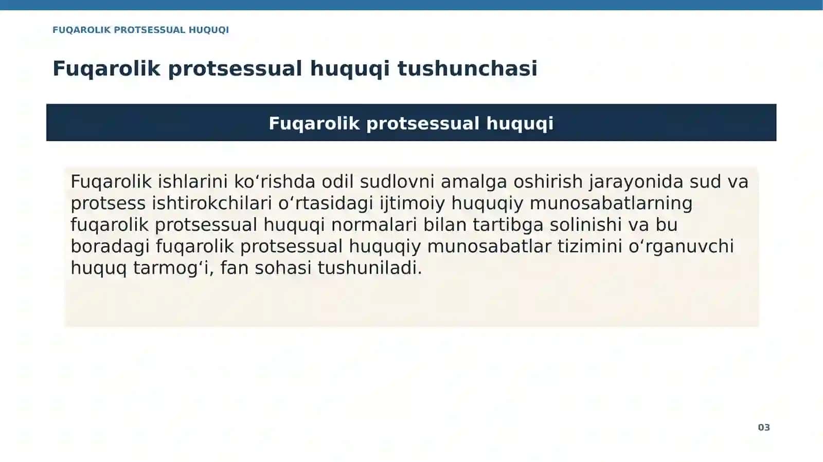 Fuqarolik protsessual huquqiga kirish 3
