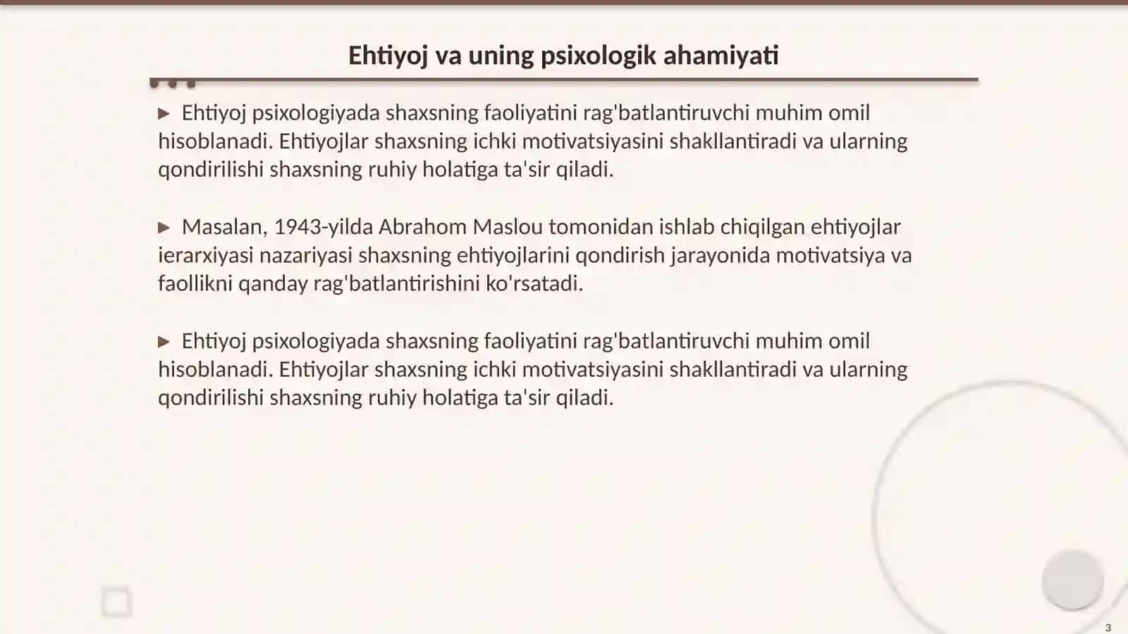 Psixologiya fani ehtiyoj shaxsning faollig manbai sifatida 3