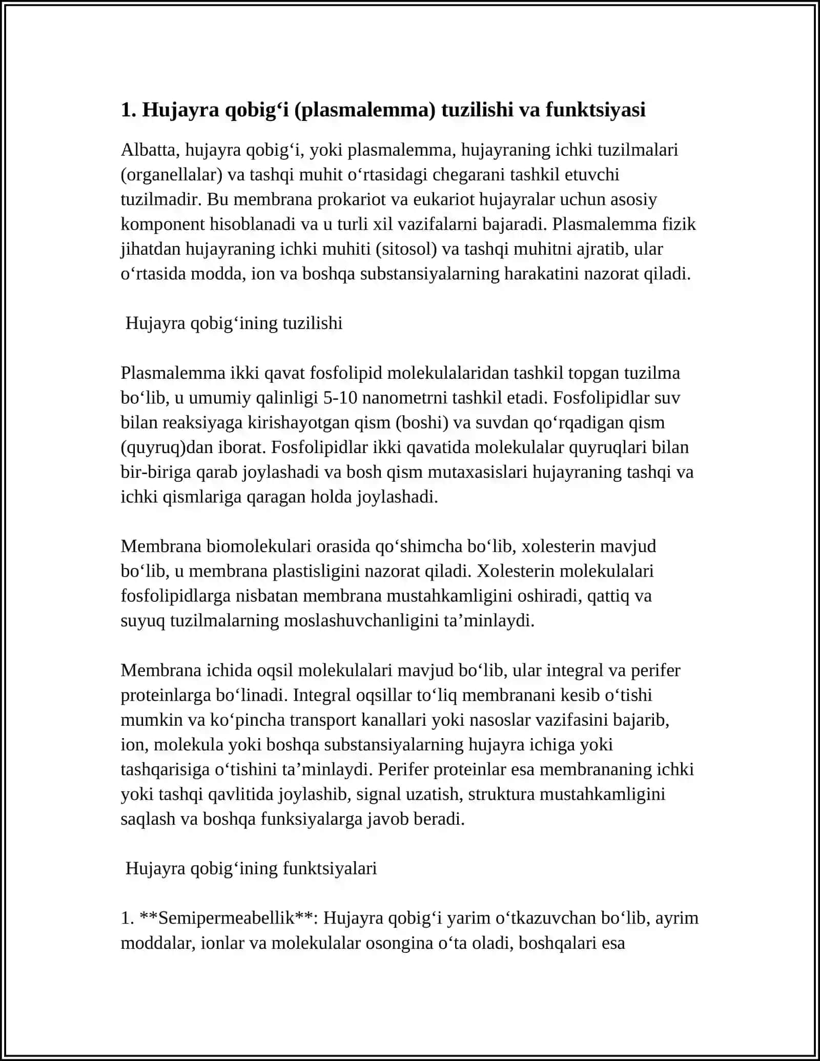 HUJAYRA TUZILISHI.HUJAYRA NAZARIYASI. HAYVON VA ODAM XROMOSOMALARNING MORFOFUNSIANAL XARAKTERISTIKASI 3