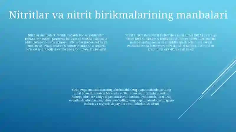 Оziq-Оvqаt Mаhsulоtlаrining Nitritlar Va Nitritrobirikmalari Bilan Ifloslanishi 3