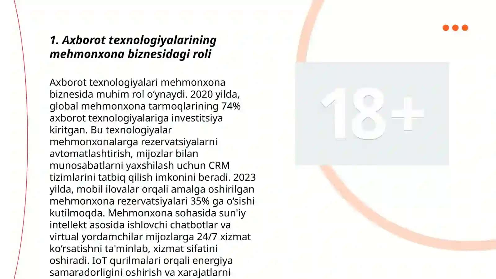 Turizm va mehmonxona biznesi taraqqiyotida axborot texnologiyalarining o'rni va tasiri 3