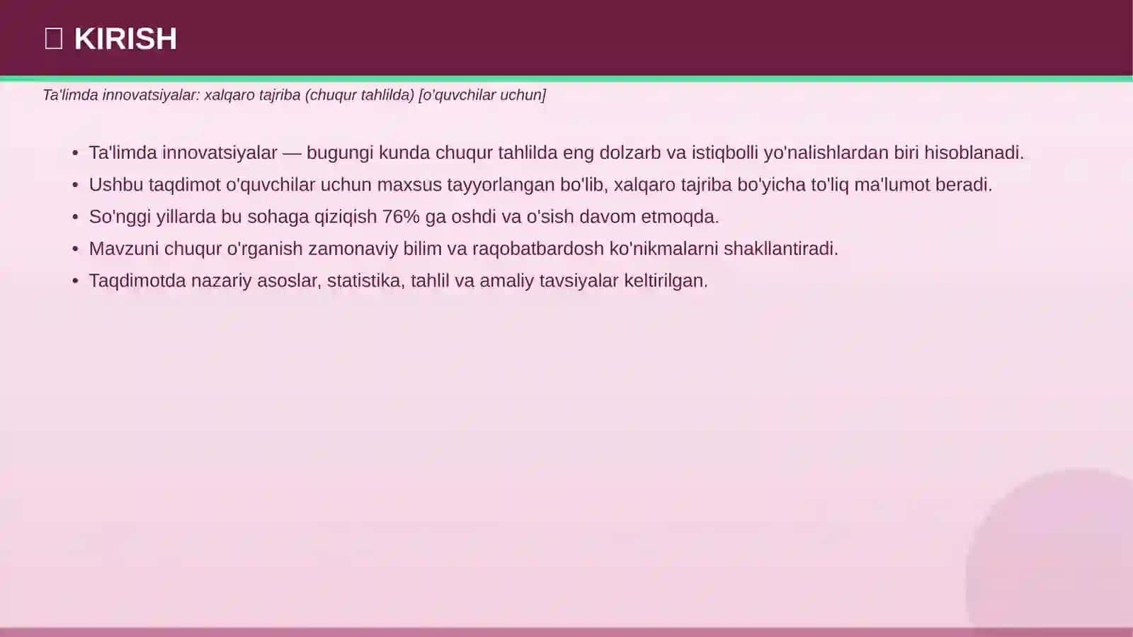 Ta'limda innovatsiyalar: xalqaro tajriba (chuqur tahlilda) [o'quvchilar uchun] 3