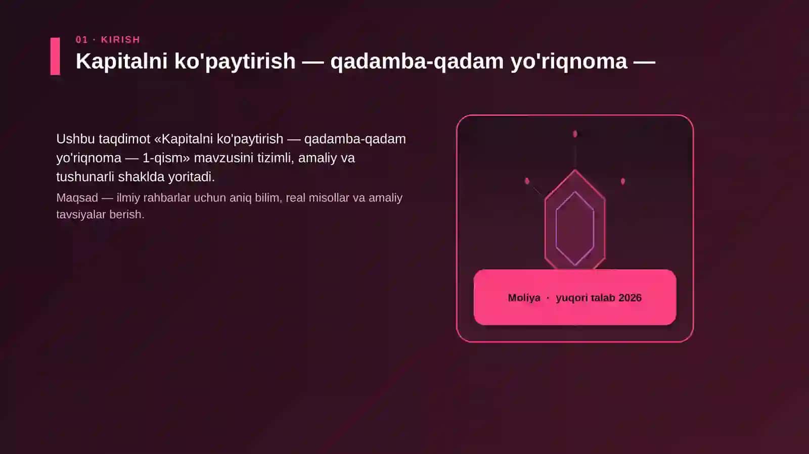 Kapitalni ko'paytirish — qadamba-qadam yo'riqnoma — 1-qism 3