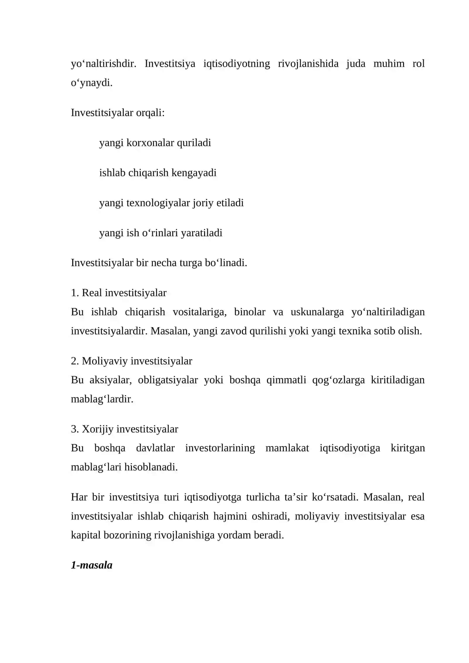 Iste’mol, jamg‘arma va investitsiyalarning iqtisodiy mazmuni 3