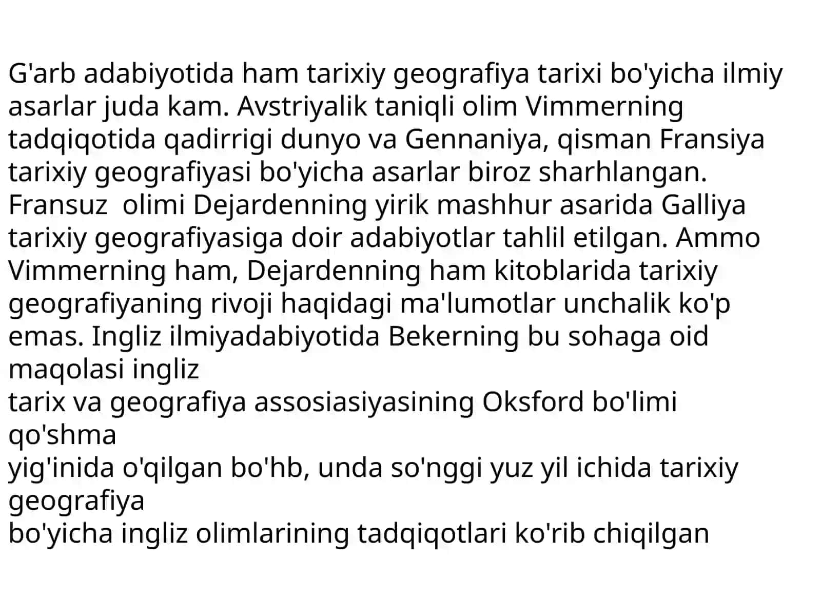 TARIXIY GEOGRAFIYANING VAZIFALARIVA ASOSIY BO'LIMLARI. UNING FAN SIFATIDASHAKLLANISHI VA TARAQQIYOTI 3