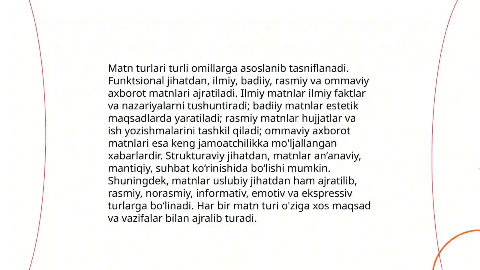 Matn turlari va tarkibi 3