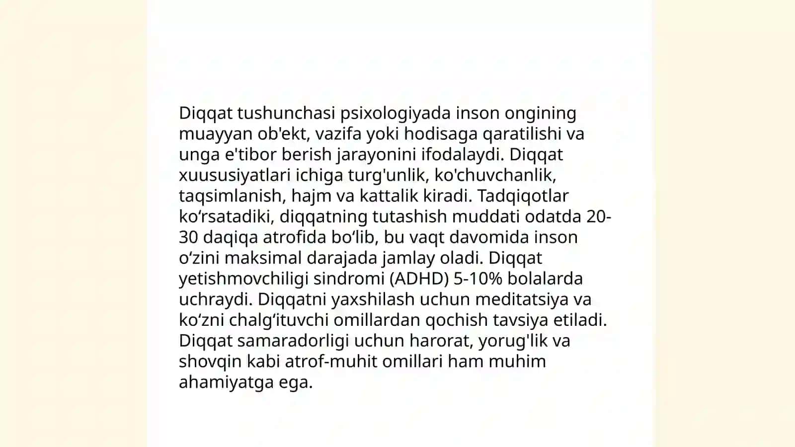 Diqqat tushunchasi psixologiyada 3