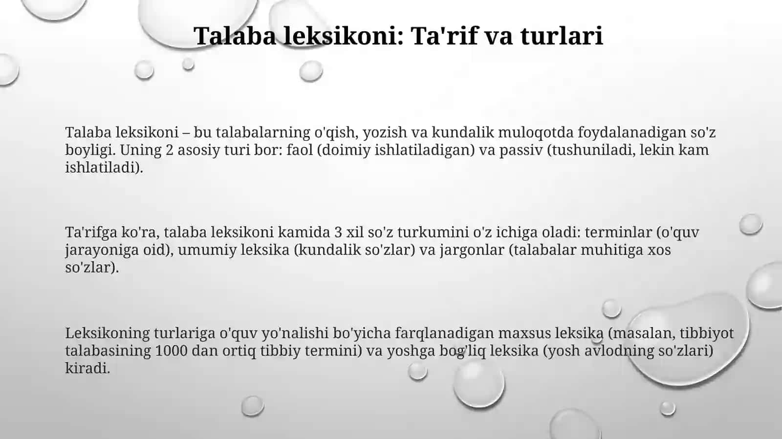 talabalar leksikasi 3