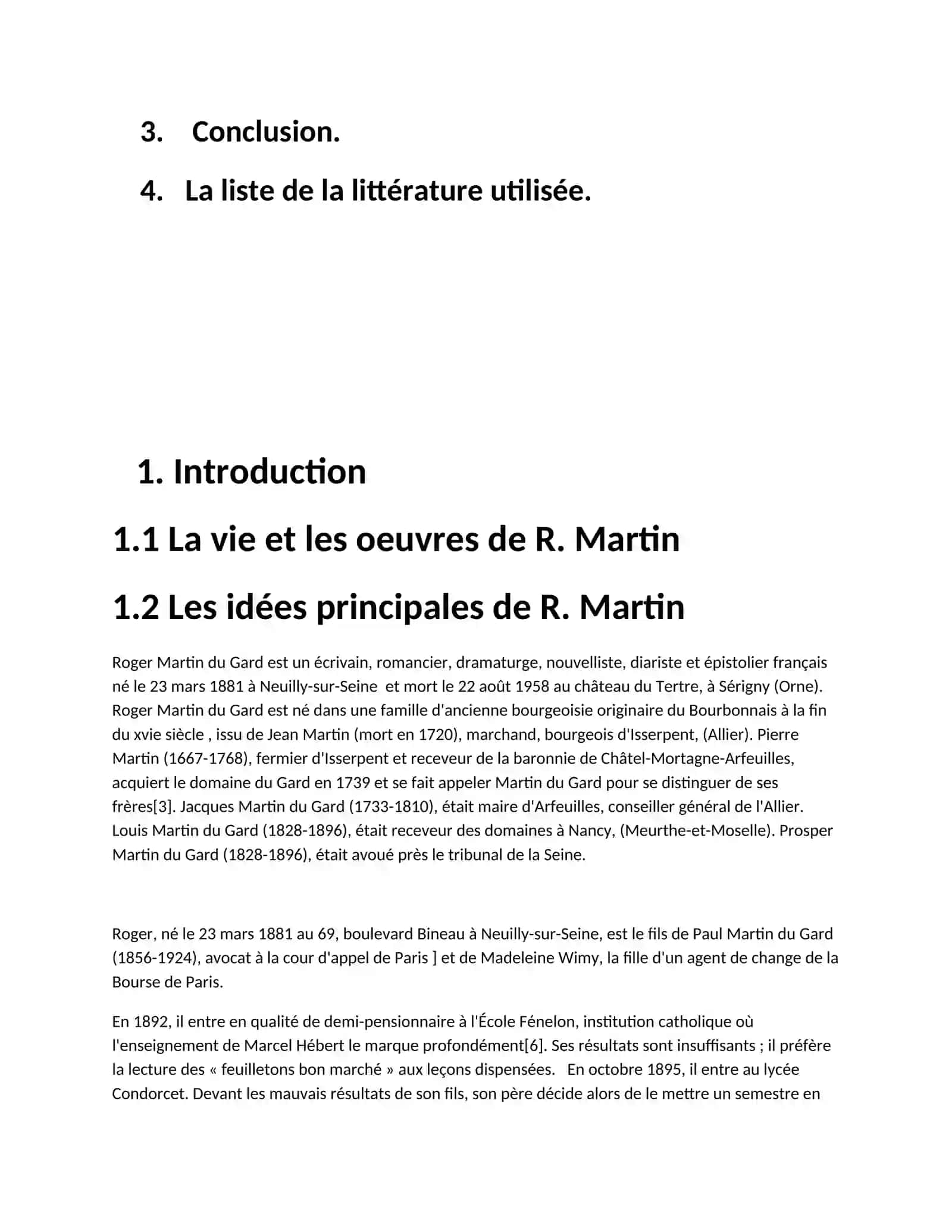 "L’idée principale du roman de R. Martin du Gard “Devenir”" 3