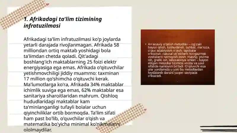 Afrika mamlakatlarida talim muammolari va tarbiya jarayonlari 3