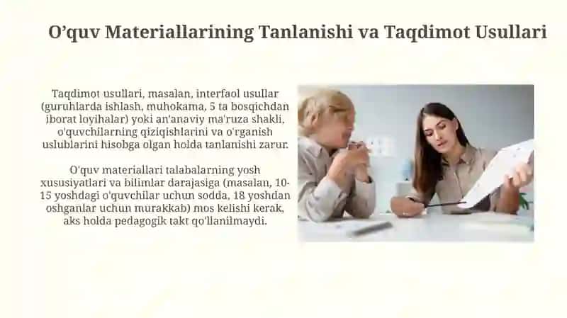 Pedagogik taktni qo‘llash shartlari 3
