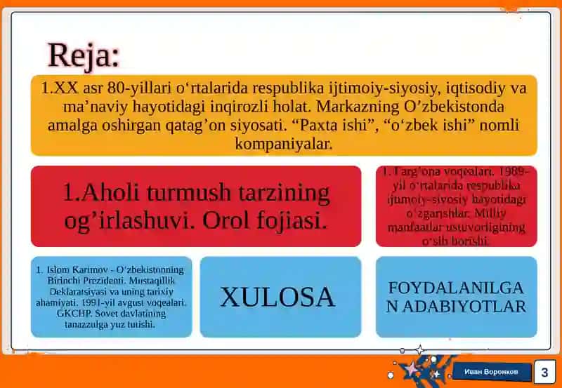 MUSTAQILLIKKA ERISHISH ARAFASIDA O’ZBEKISTONDAGI IJTIMOIY-SIYOSIY JARAYONLAR 3