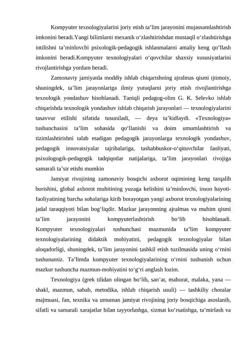 PEDAGOGIK KOMPETENTLIKNI SHAKLLANTIRISHDA PEDAGOGIK TEXNOLOGIYALARNI LOYIHALASHTIRISH VA REJALASHTIRISH YOLLARI TALIM VOSITALARI- TALIM TEXNOLOGIYASINING TARKIBINI ÒRGANISH 3