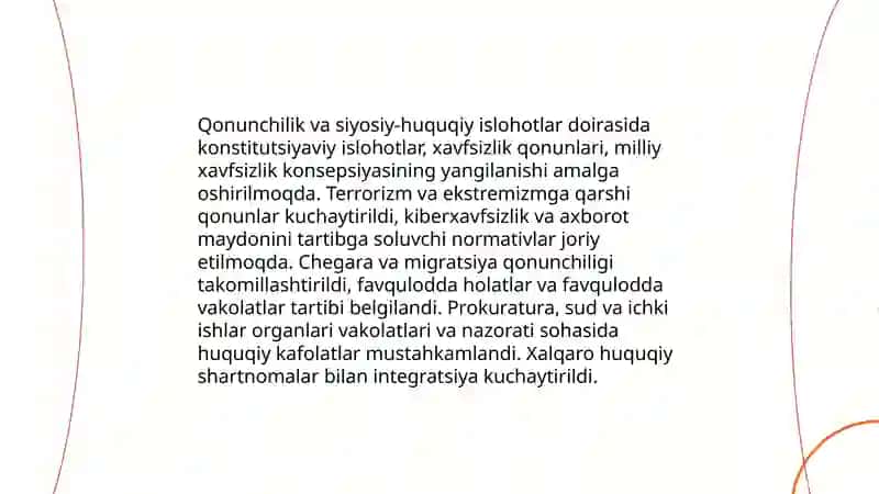 Milliy xavfsizlikni ta'minlash borasida amalga oshirilayotgan ishlar 3