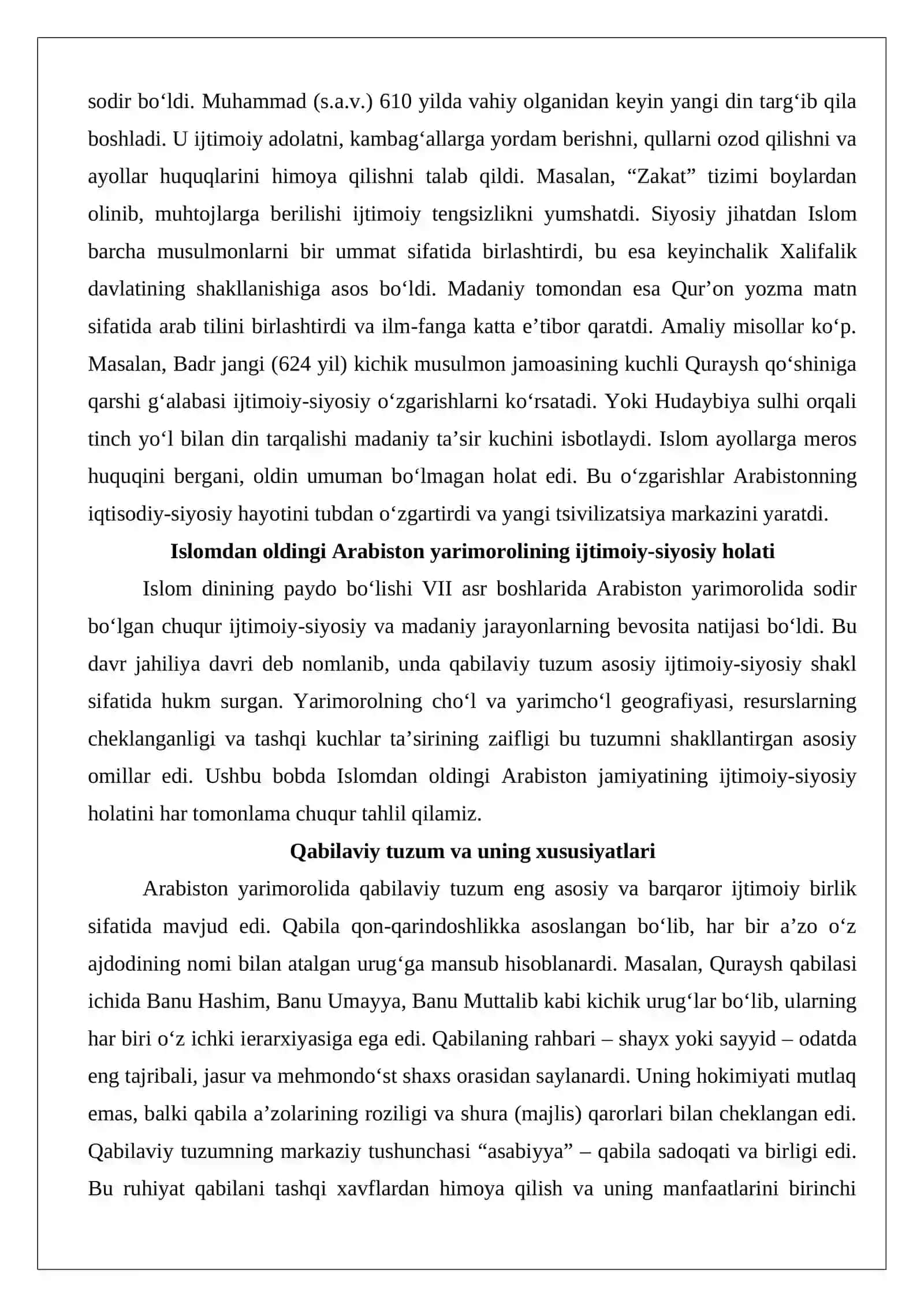 Islom dinining paydo bo‘lishidagi ijtimoiy-siyosiy va madaniy sharoitlar 3