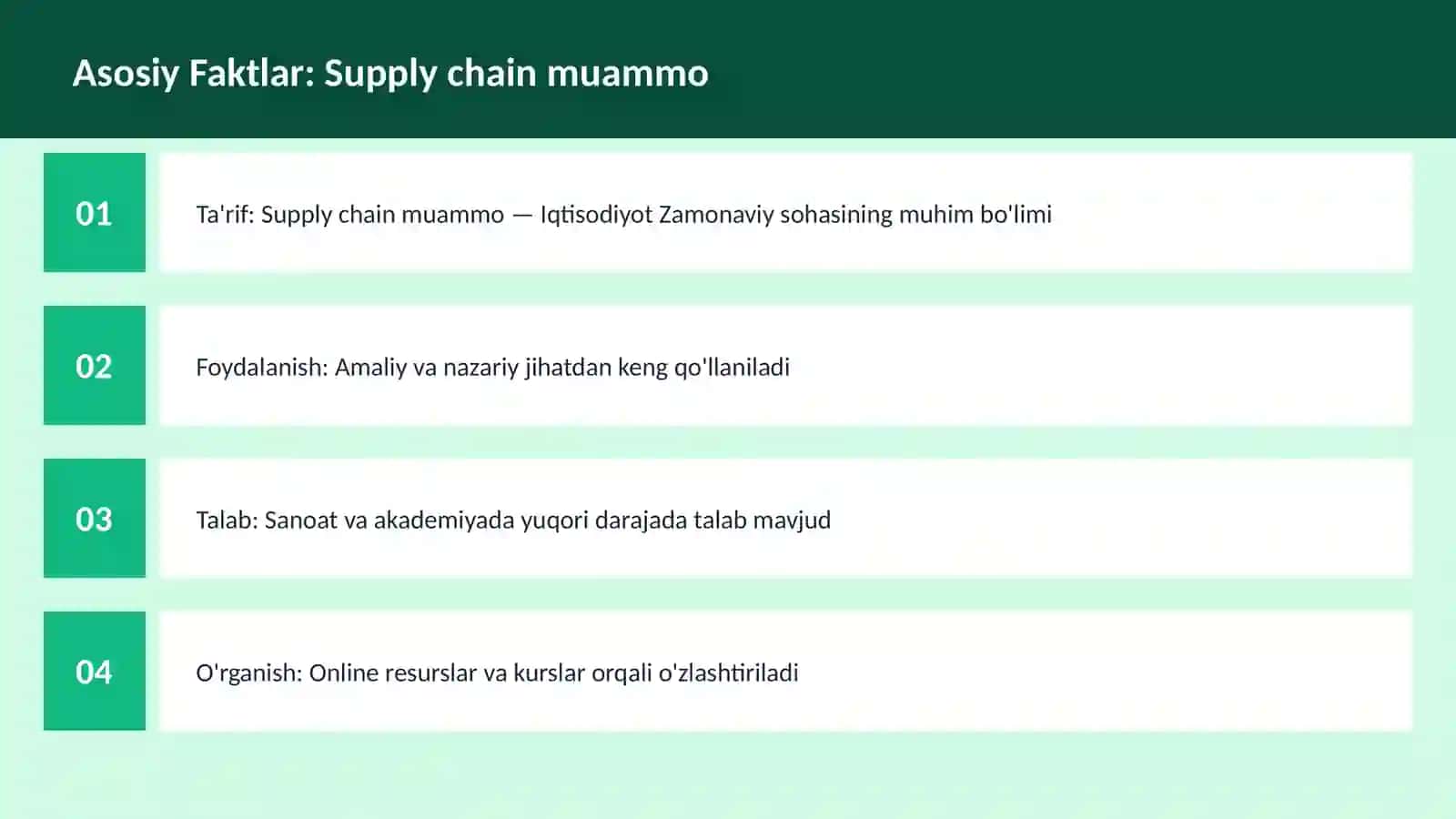 Supply chain muammo 3