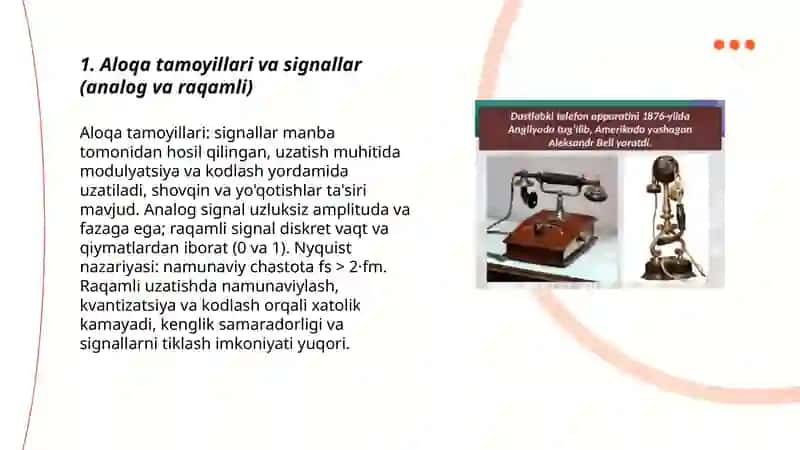 Aloqa va aloqa vositalari. Mobil vositalar 3