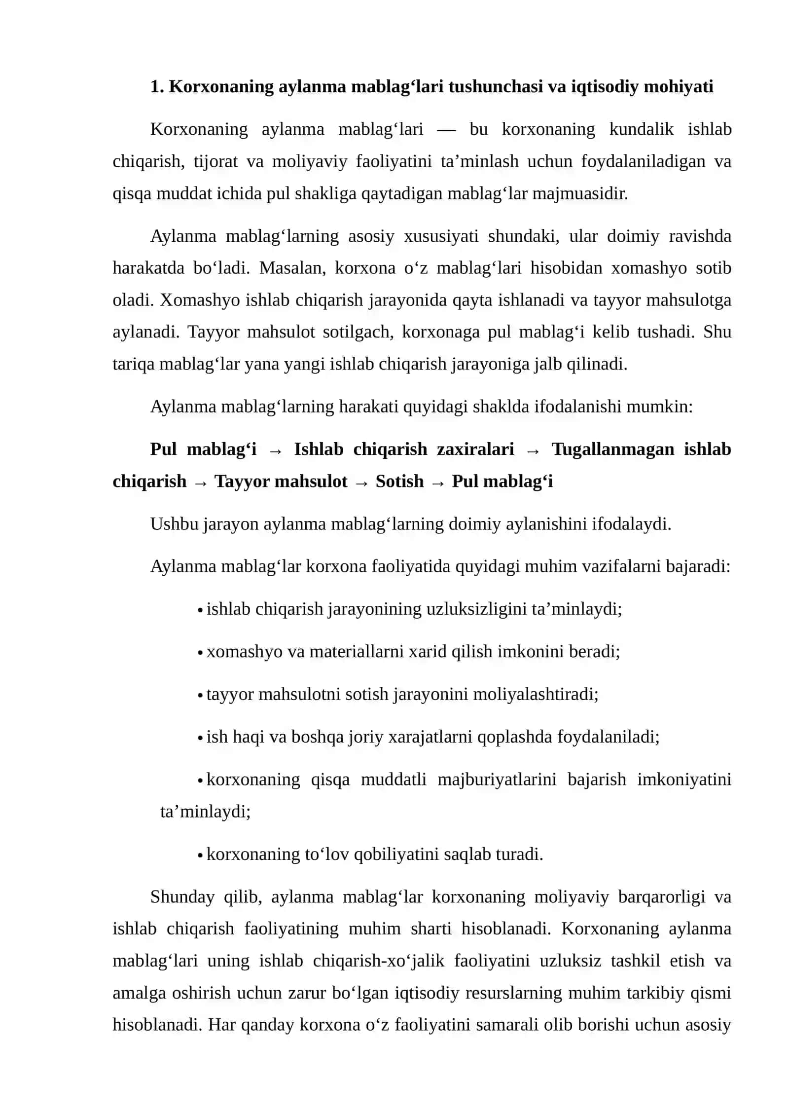 Korxonaning Aylanma Mablag‘lari 3