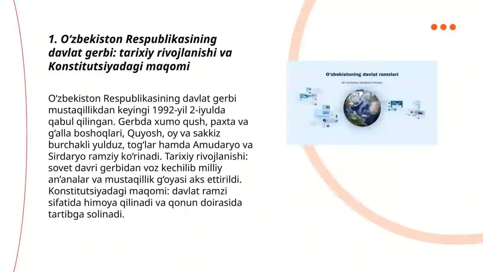 O‘zbekistonning davlat ramzlari va ularning konstitutsiyaviy asoslari 3