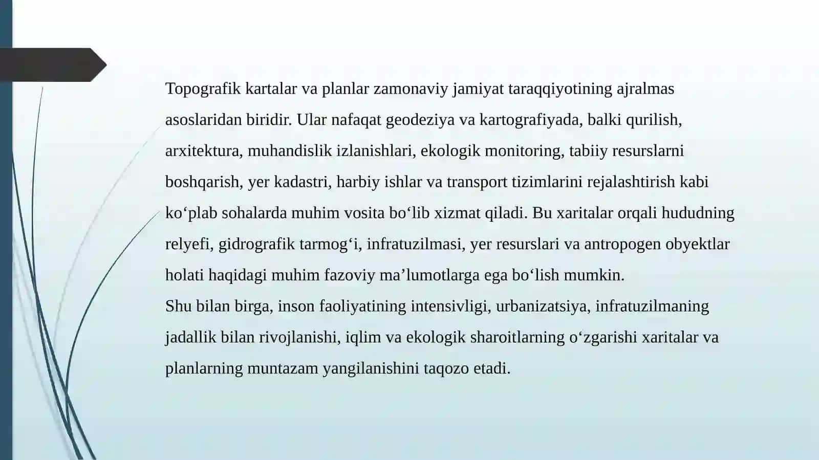 Topografik plan va kartalarni yangilash 3