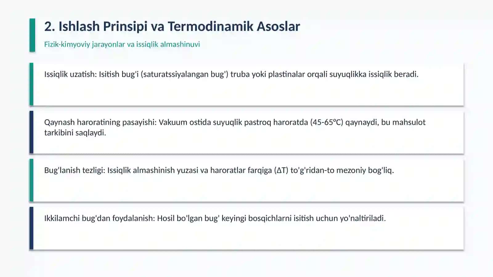 Sanoatda konsentrlash va bug'latish qurilmalari 3