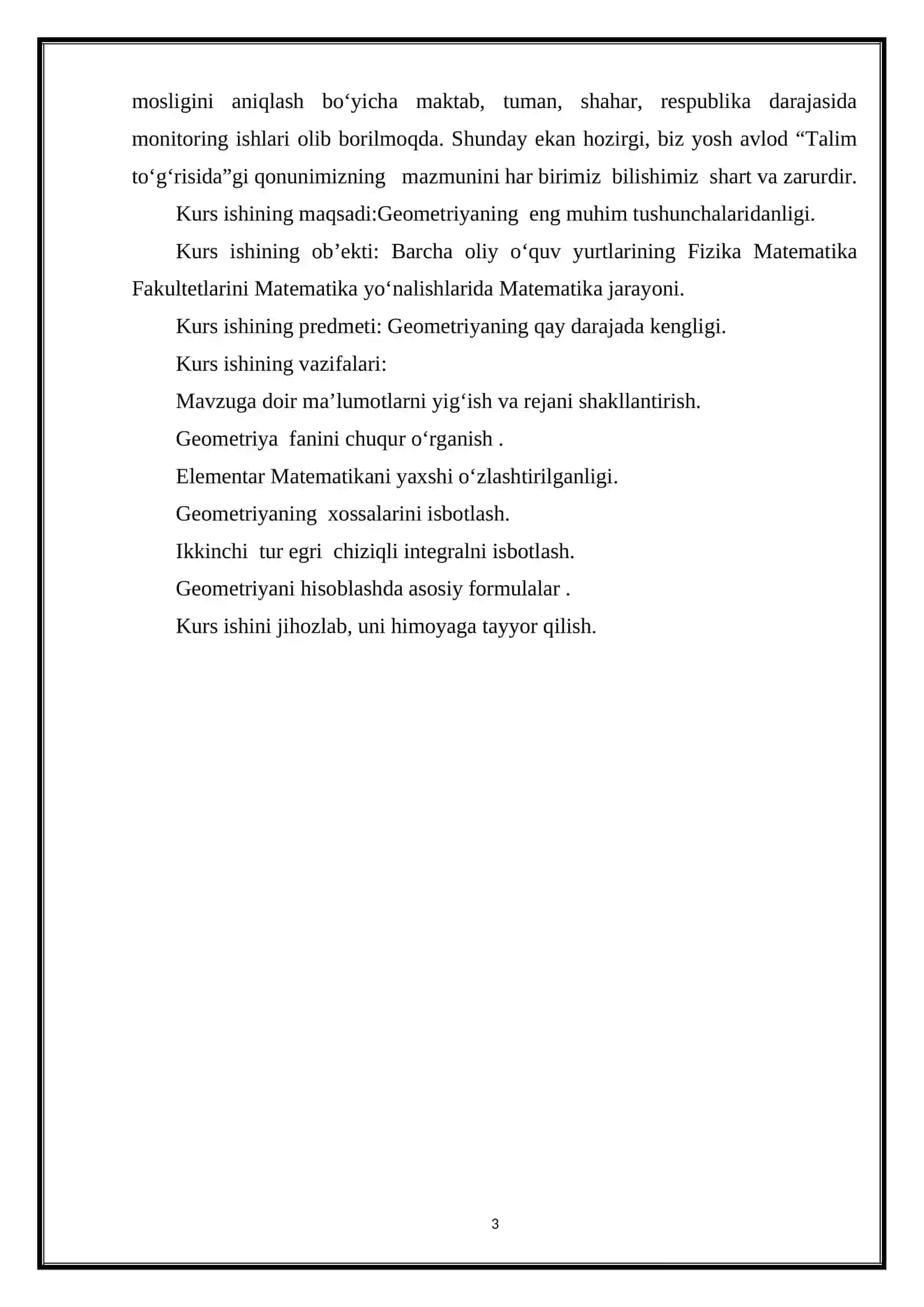 Kurs ishlarining dolzarbligi 3