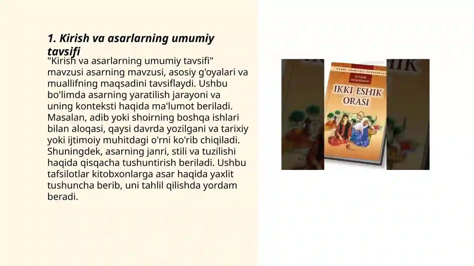 Ikki eshik orasi va Urush va Tinchlik asarlarining qiyosiy tahlili 3