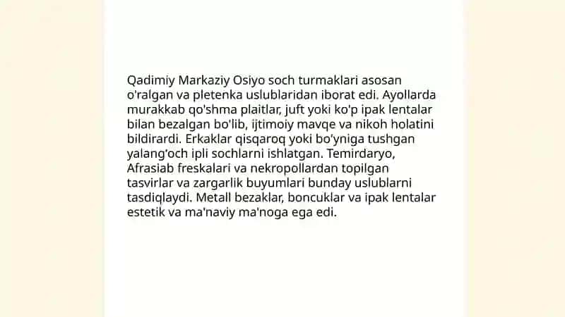 Tarixiy soch turmaklari 3