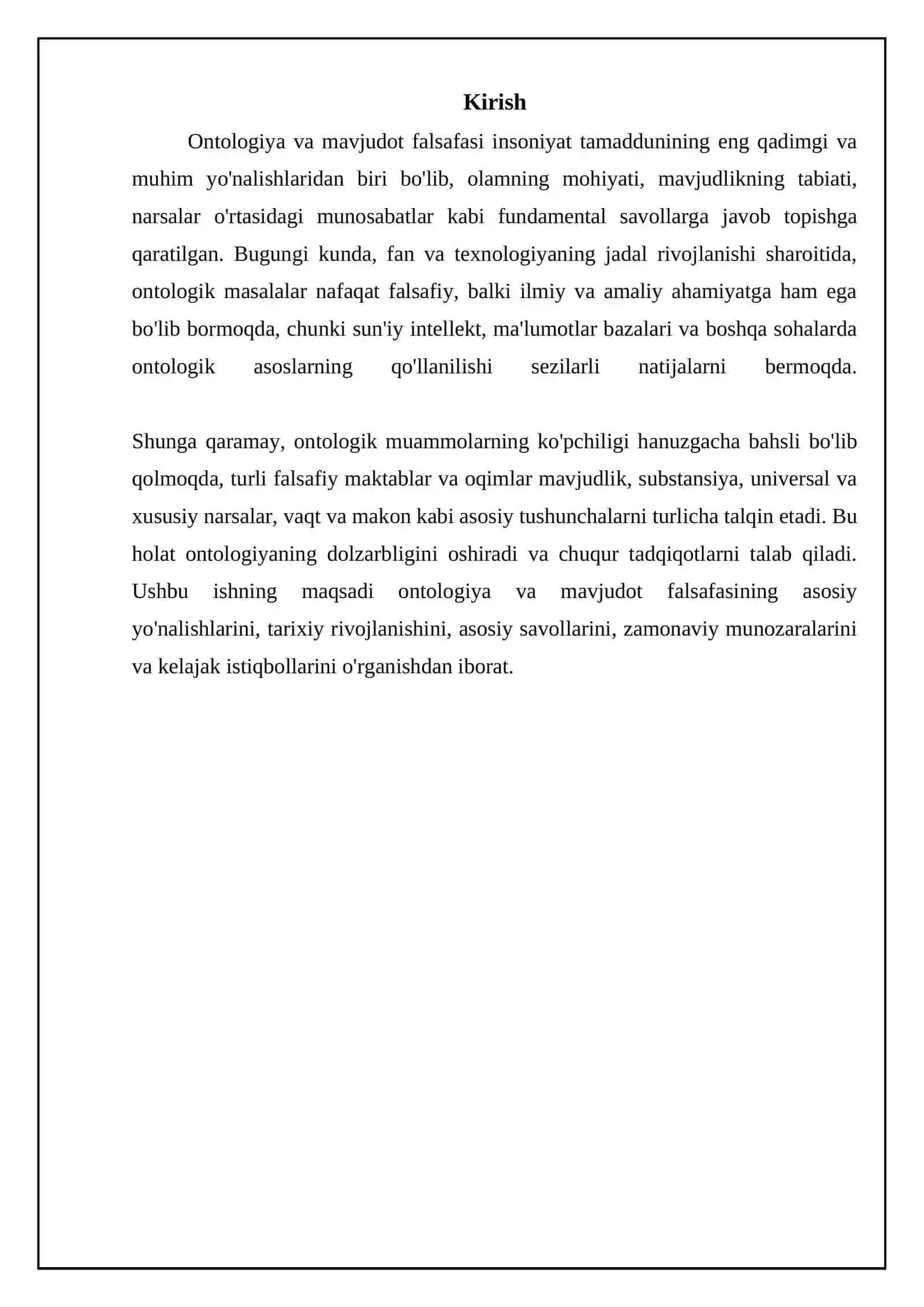 Ontologiya va Mavjudot Falsafasiga Kirish 3