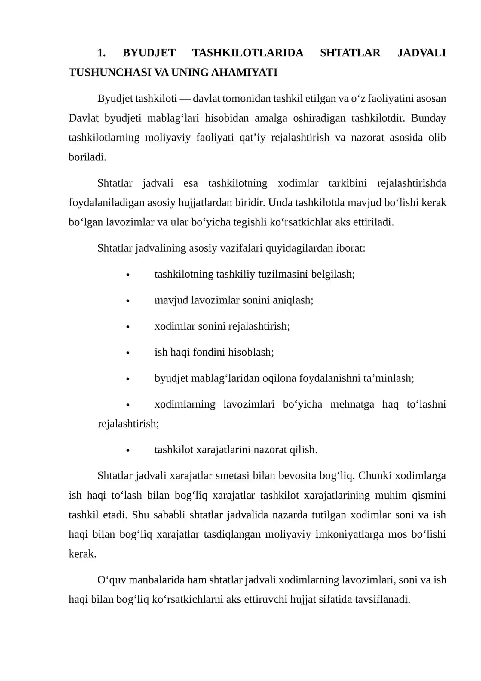 Shtatlar jadvali tuzish va tasdiqlash tartibi 3