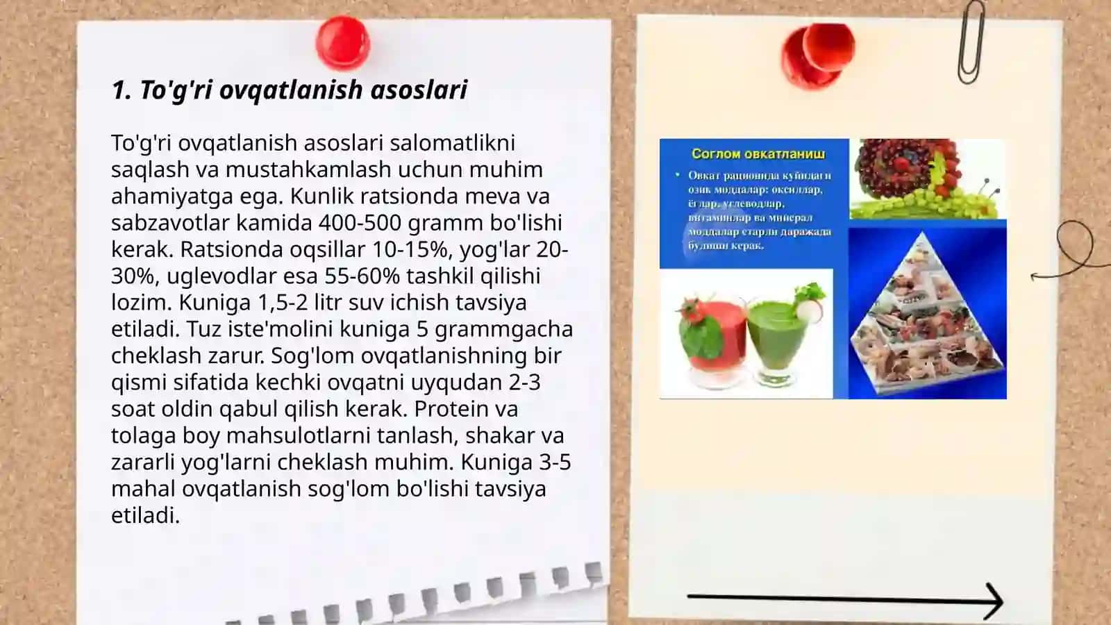 To'g'ri ovqatlanish asoslari 3