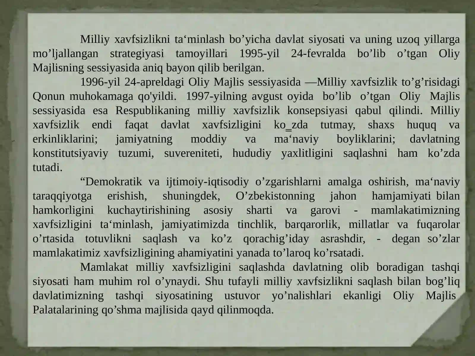 MUSTAQILLIKNING DASTLABKI YILLARIDA O’ZBEKISTON RESPUBLIKASINING MUDOFAA TIZIMI 3