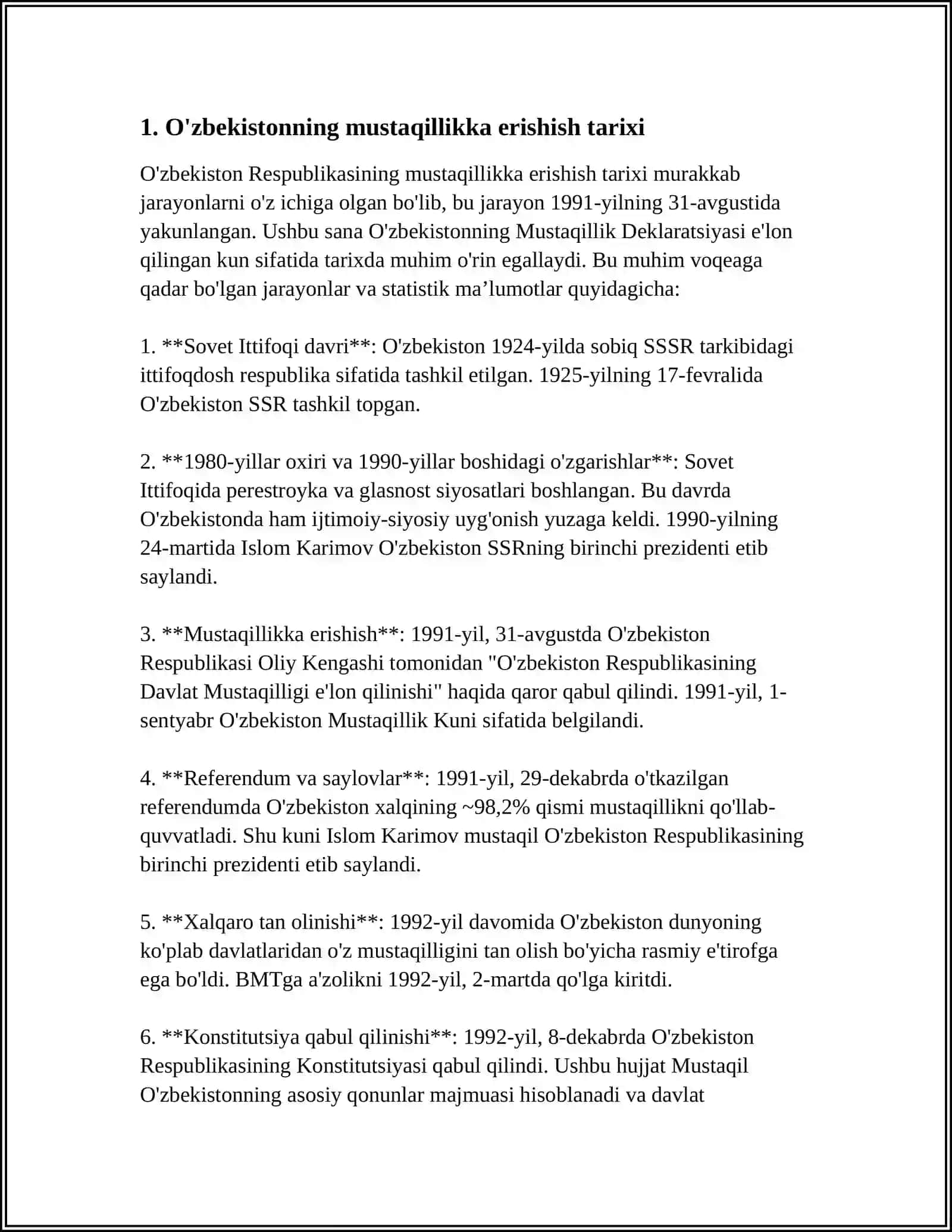 O'ZBEKISTON MUSTAQIL DAVLAT 3