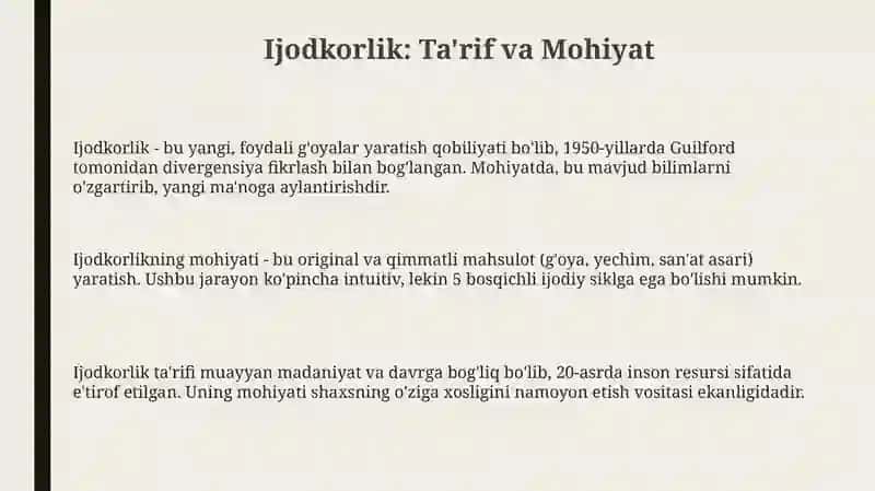 Ijodkorlik 3