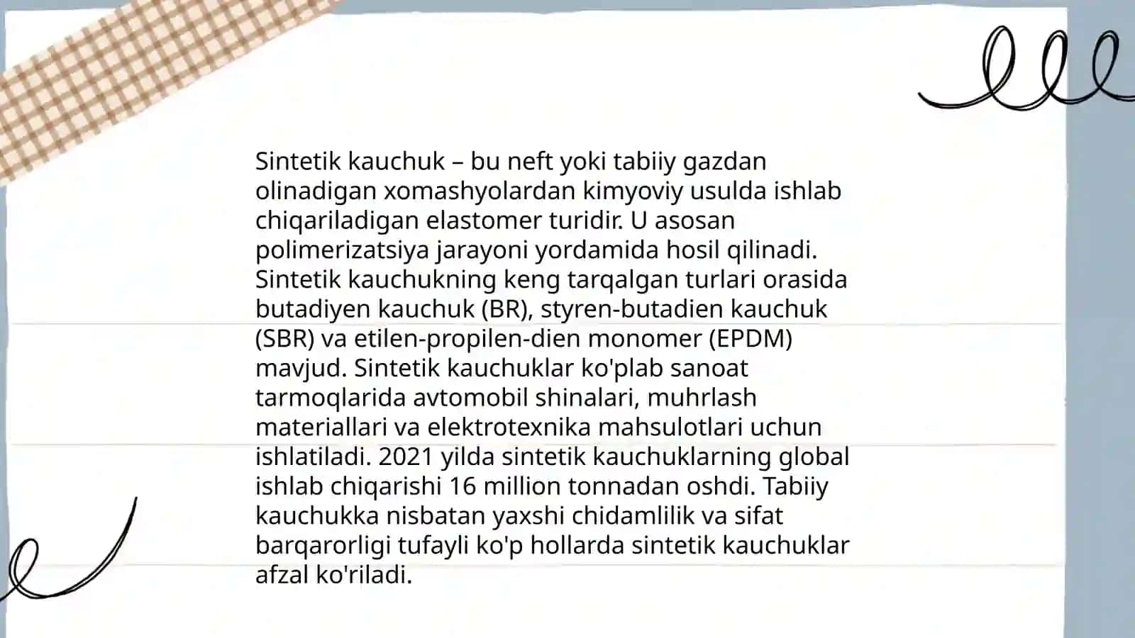 Sintetik kauchuk 3