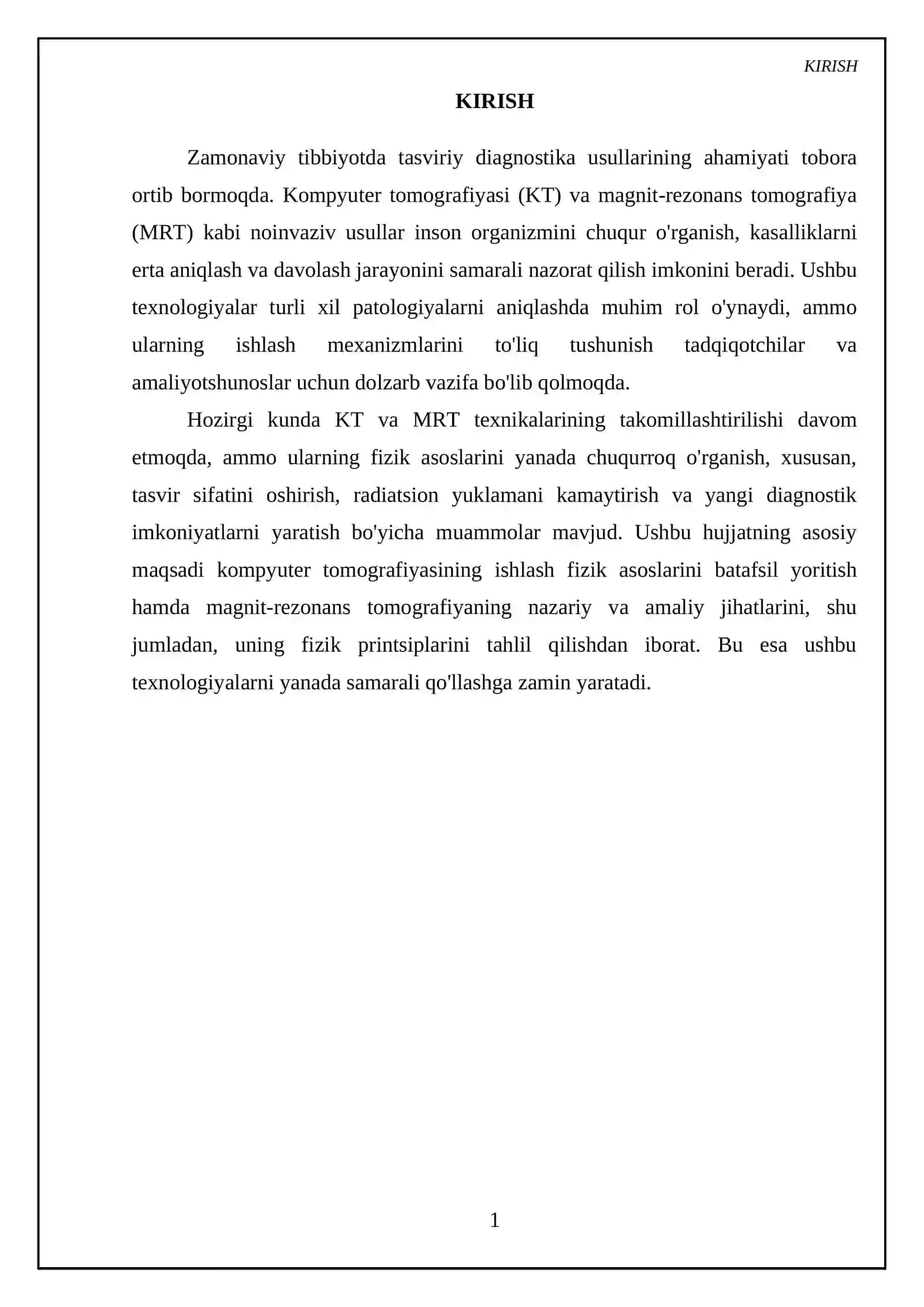 Kompyuter tomografiyasi va uni ishlashining fizik asoslari. Magnit-rezonans tomografiyaning fizik asoslari 3