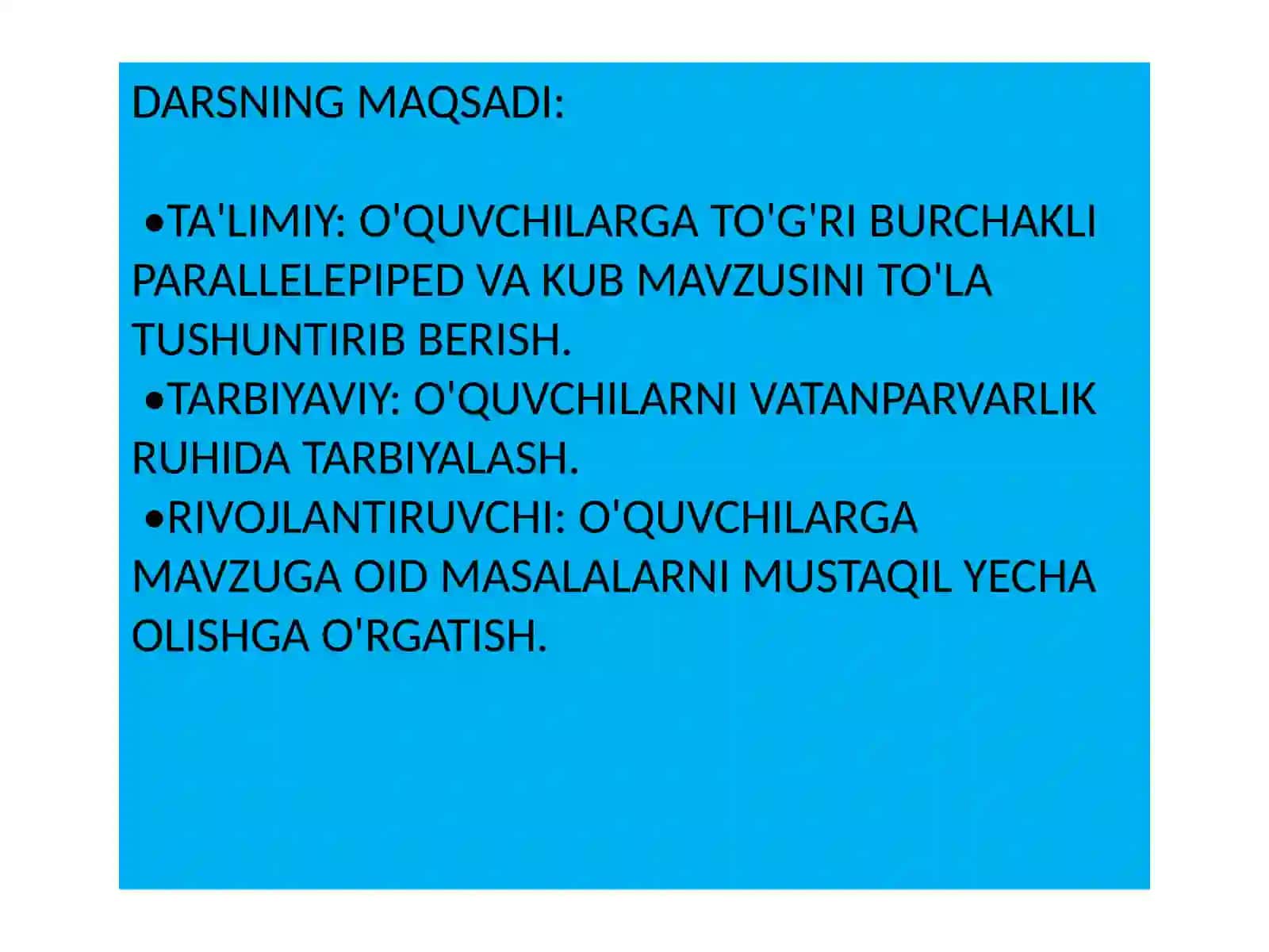 To'g'riburchak, liparalelepiped va kub 3