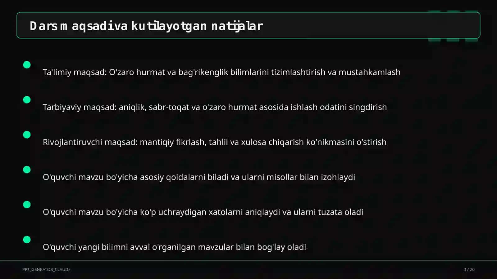 O'zaro hurmat va bag'rikenglik (7-sinf) 3