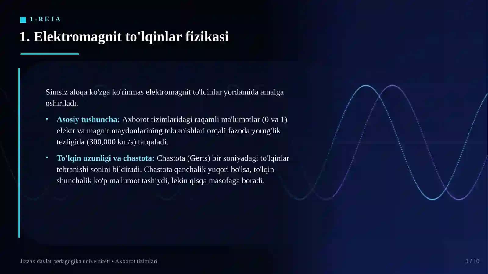 Simsiz aloqa va elektromagnit to'lqinlar 3