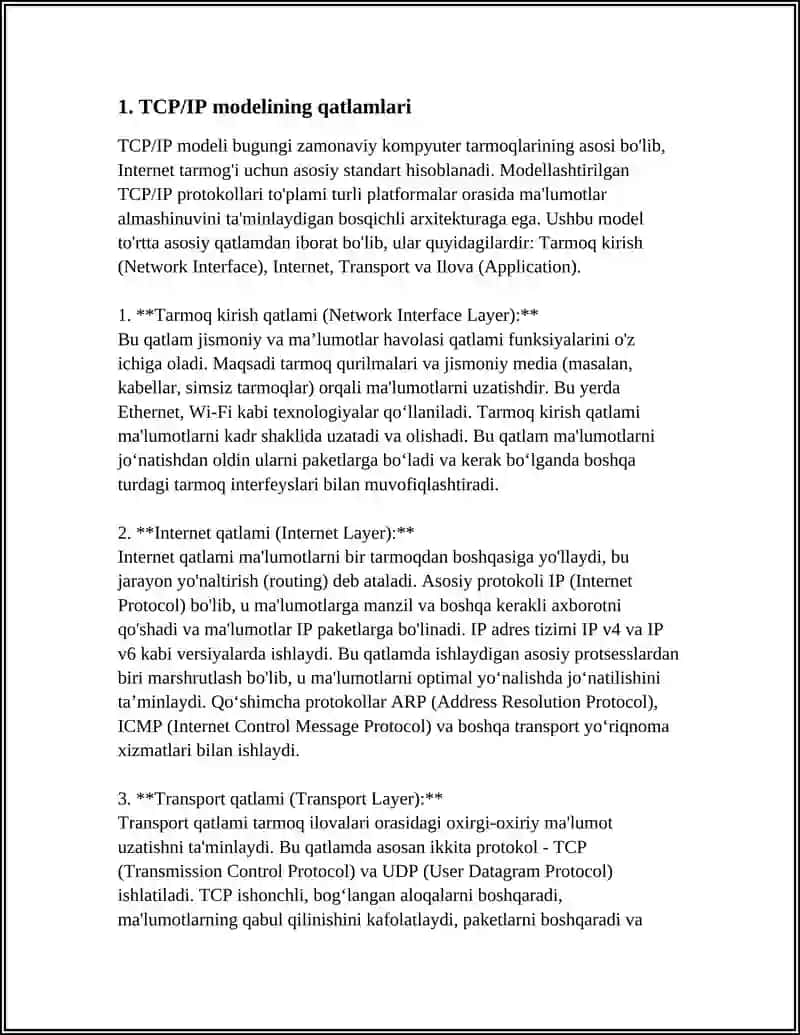 TCP/IP MODELI 3