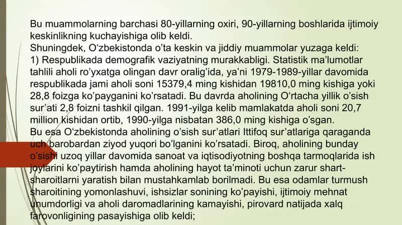 O'zbekiston mustaqillik yo'lida 3