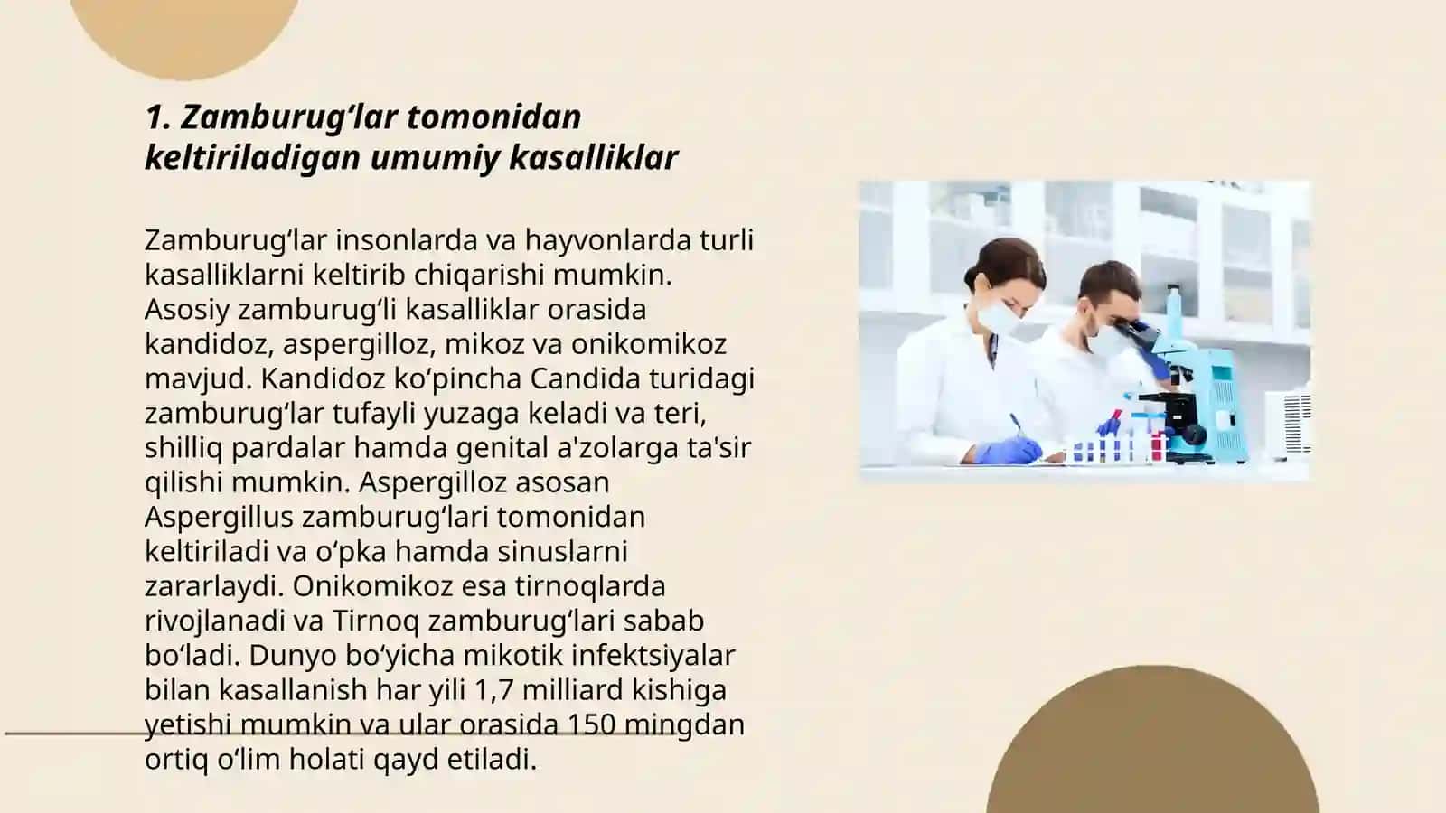 Zamburug’lar chiqaruvchi kasalliklar va ularni laboratoriya diagnostikasi 3