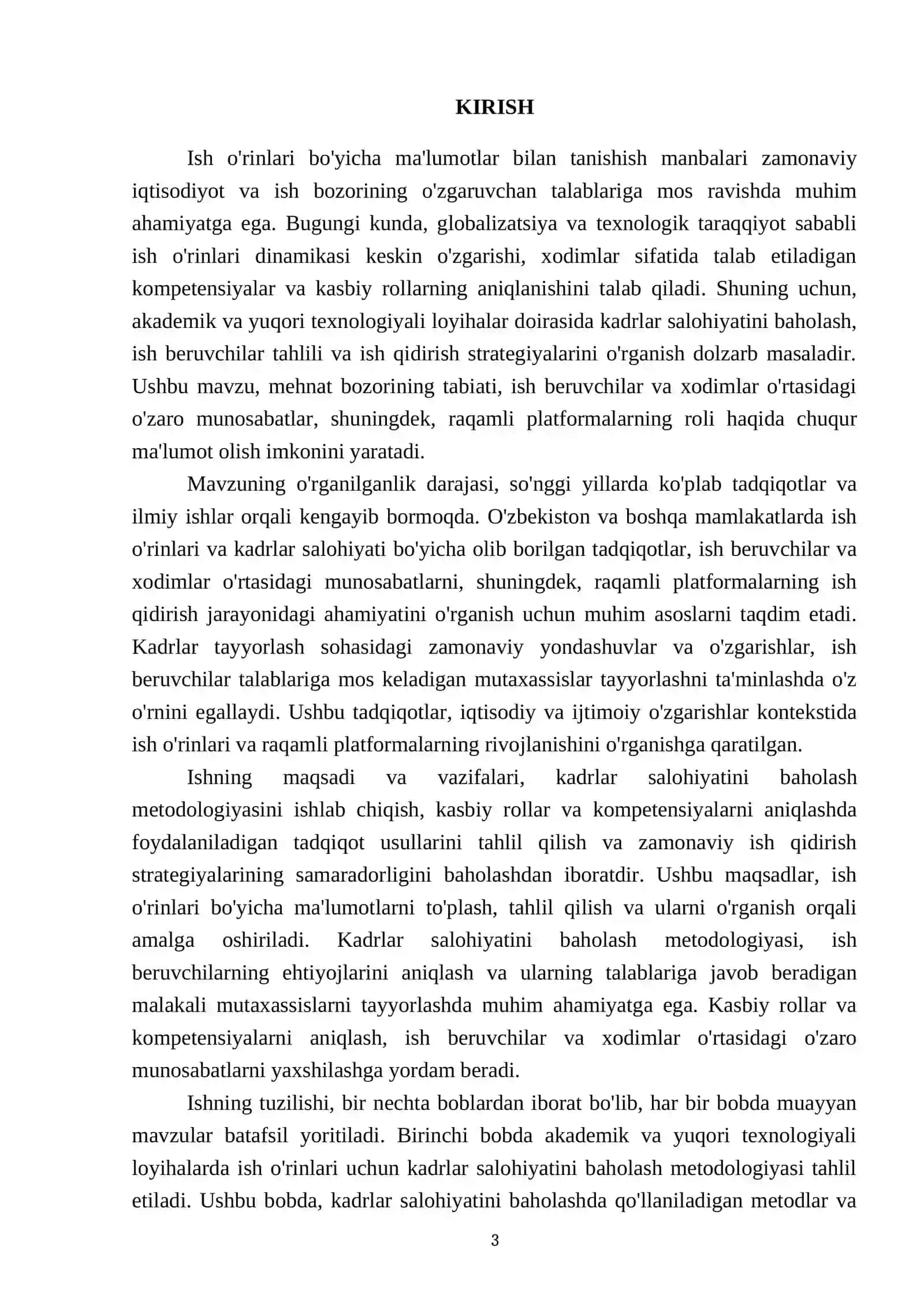 Ish o'rinlari bo'yicha ma'lumotlar bilan tanishish manbalari 3