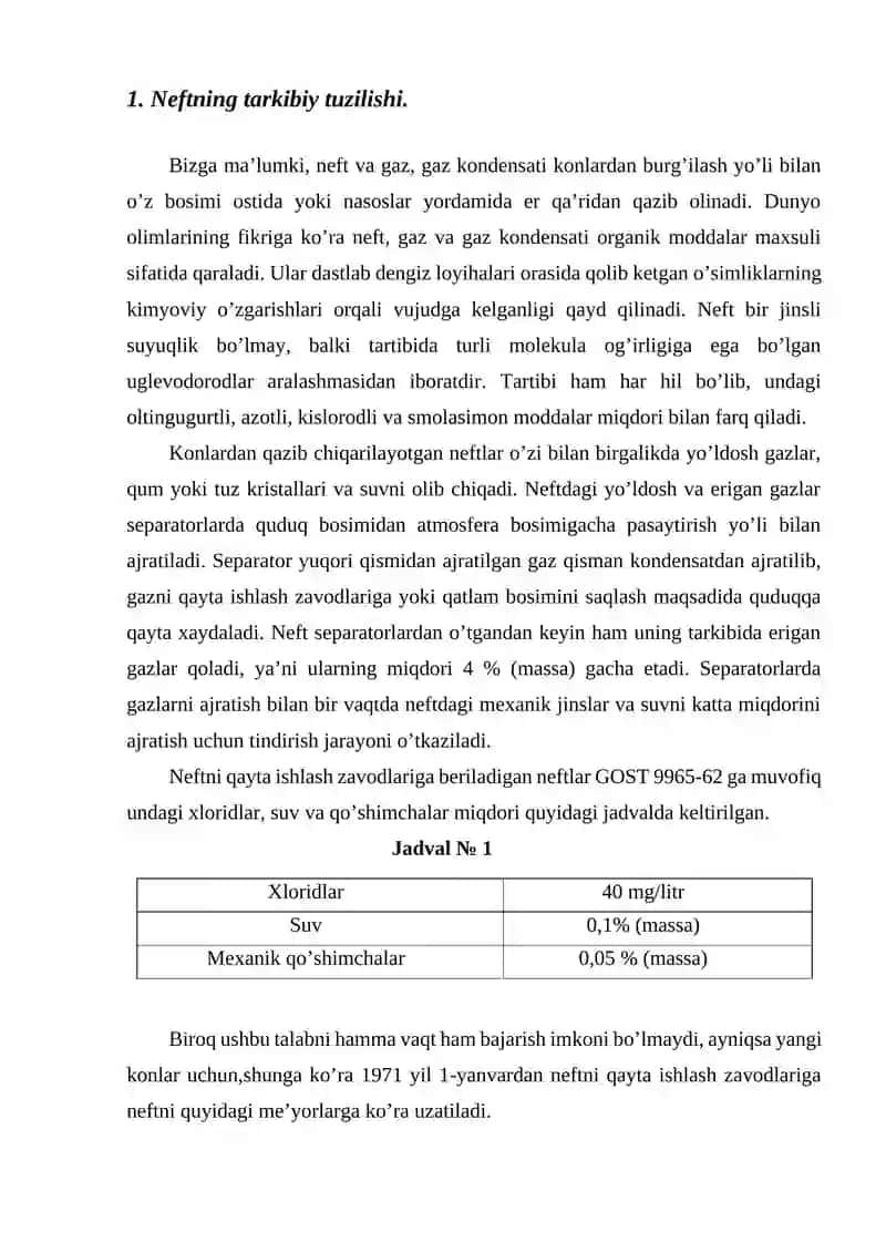 Neft va gazni qayta ishlashga tayyorlash 3