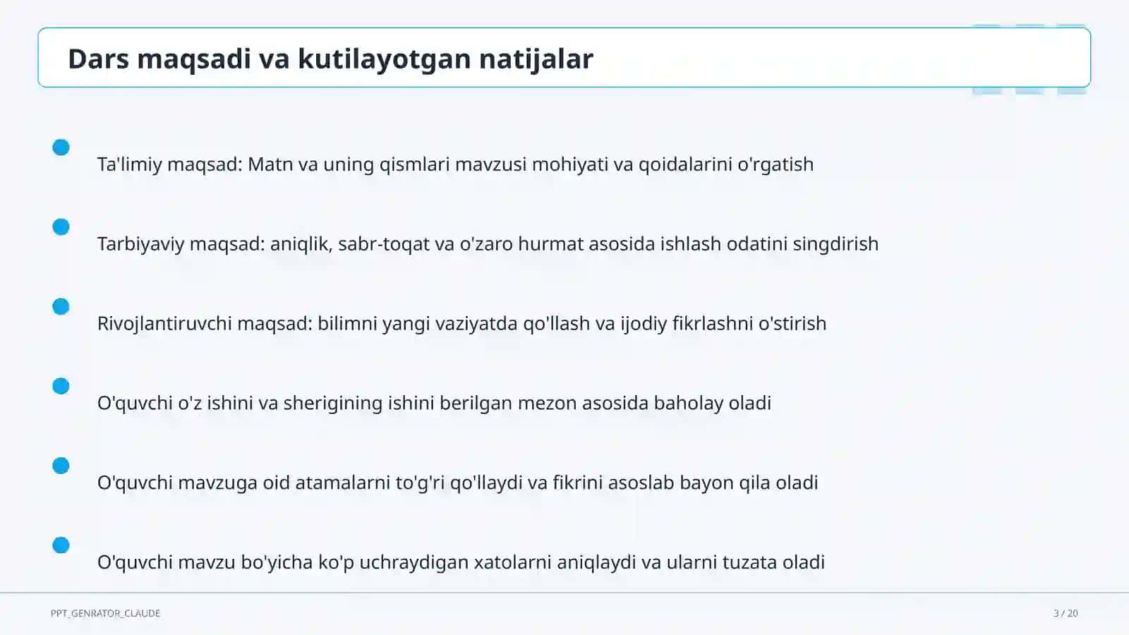 Matn va uning qismlari (3-sinf) 3