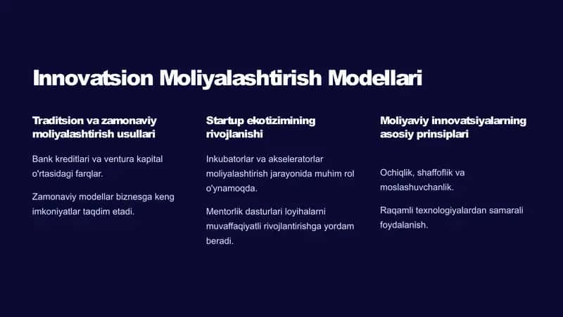 Innovatsion Moliyalashtirish 3