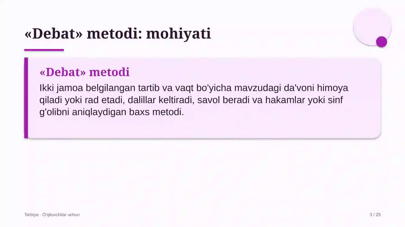tarbiya darslarida debat metodidan foydalanish 8646 3