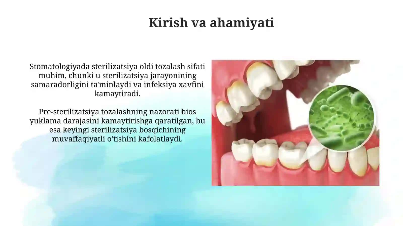 Stomatologiyada sterilizatsiya oldi tozalash sifati 3