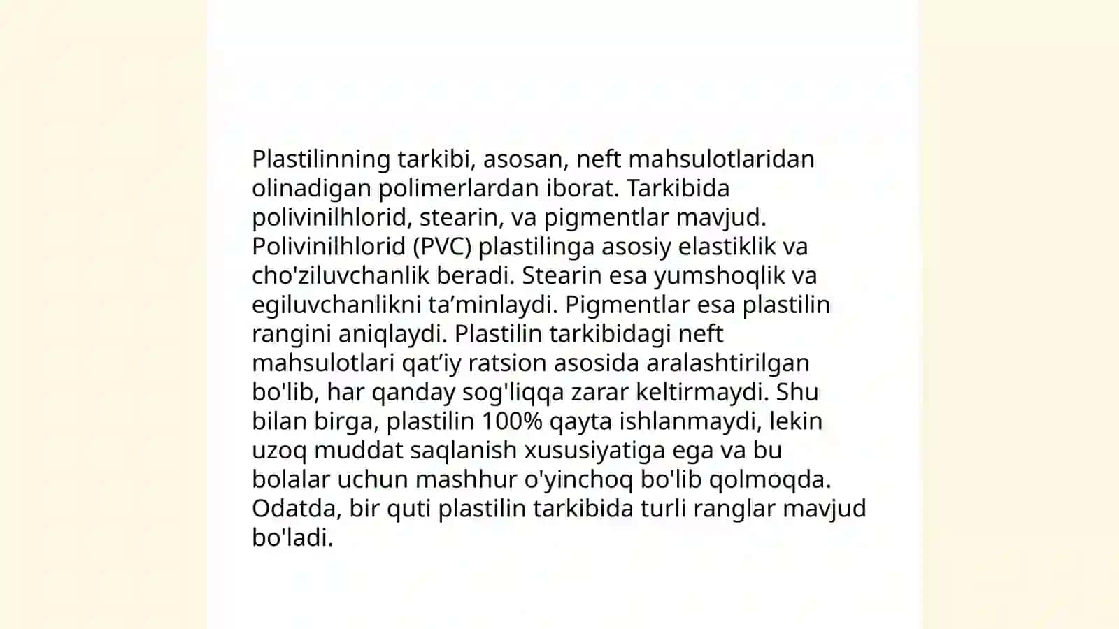 Plastilin tarkibi 3