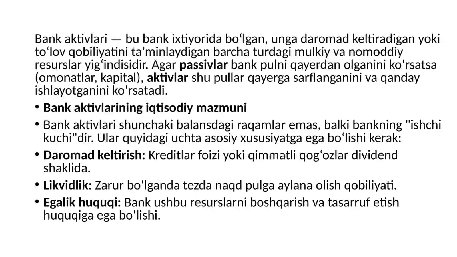 TIJORAT BANKLARINING AKTIV OPERATSIYALARI VA UNING TARKIBI 3